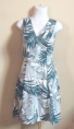 Vestido Floreado Color Verde Esmeralda Talla M